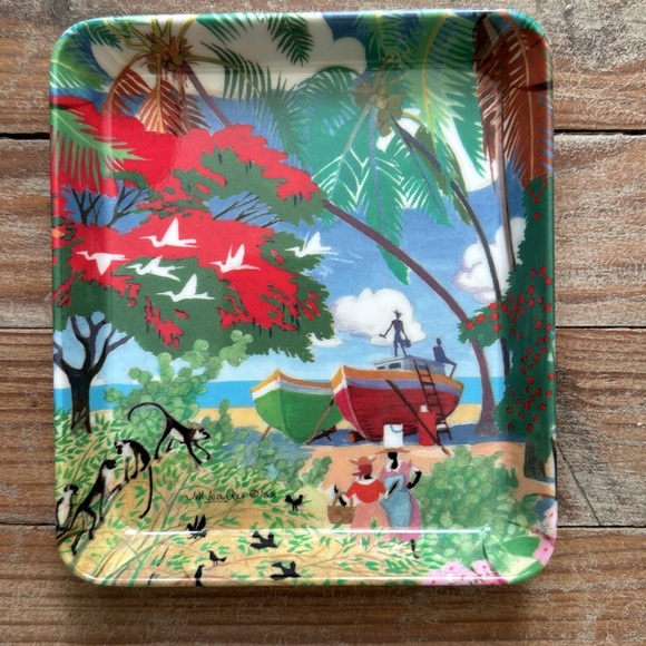 4 Mebel Vintage  Italy Naive Painting Tray 6" x 4" - Picture 5 of 5